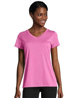 Hanes Sport™ Women's Heathered Performance V-Neck Tee