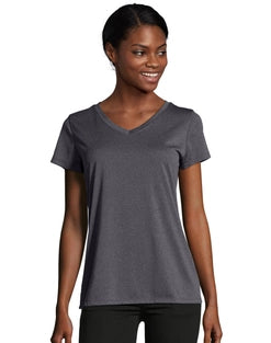 Hanes Sport™ Women's Heathered Performance V-Neck Tee