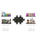 Set of 5 Wall Mount Wine Rack Set with Storage Shelves