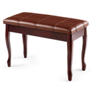 Solid Wood PU Leather Piano Bench with Storage