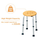 Slip-Resistant Rubber Tip Bamboo Bath Seat Shower Chair