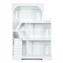 Kids Wooden Dollhouse Bookshelf with Anti-Tip Design and Storage Space