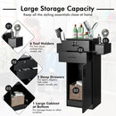 Salon Station Storage Cabinet with 6 Hair Dryer Holders for Hair Stylist