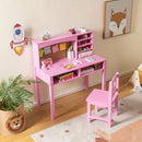 Kids Desk and Chair Set with Hutch and Bulletin Board for 3+ Kids