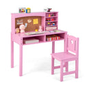 Kids Desk and Chair Set with Hutch and Bulletin Board for 3+ Kids