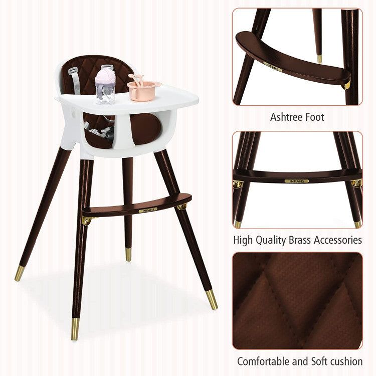 3-In-1 Adjustable Baby High Chair with Soft Seat Cushion for Toddlers