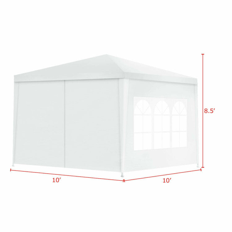 10 x 10 Feet Outdoor Side Walls Canopy Tent with 4 Removable Sidewalls