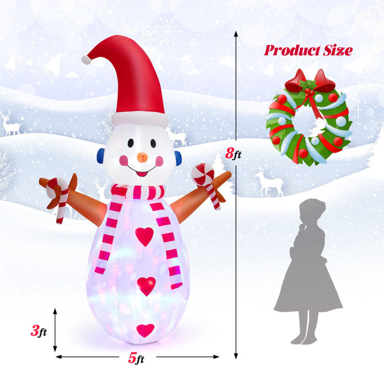 8 Feet Christmas Snowman Decoration Inflatable Xmas Decor