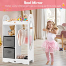 Kids Dress up Storage Costume Closet with Mirror and Toy Bins