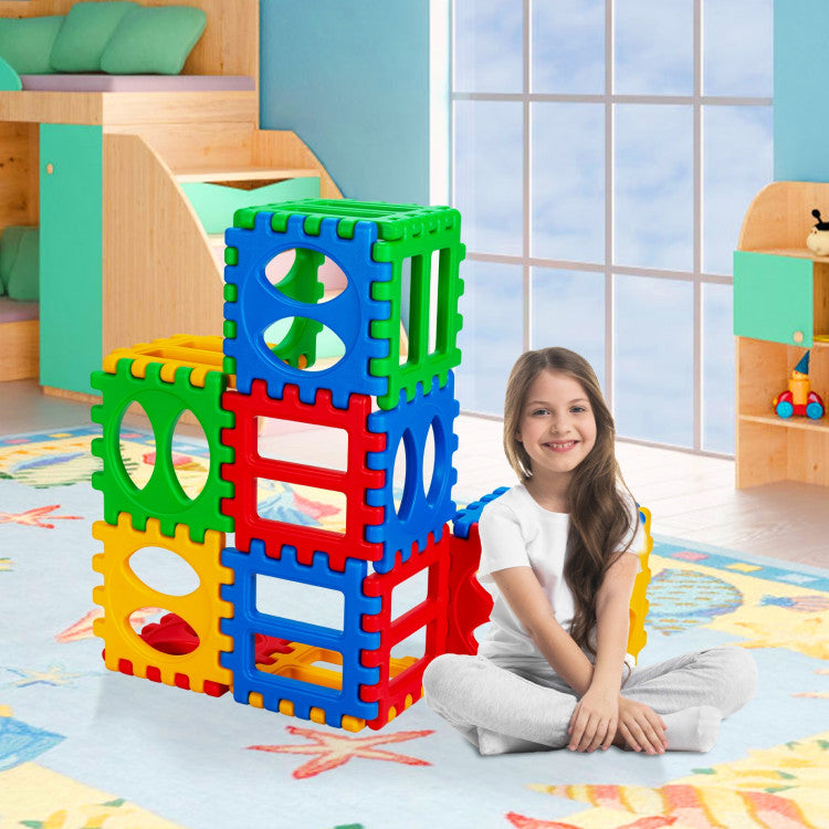 32 Pieces Big Waffle Block Set Kids Educational Stacking Building Toy