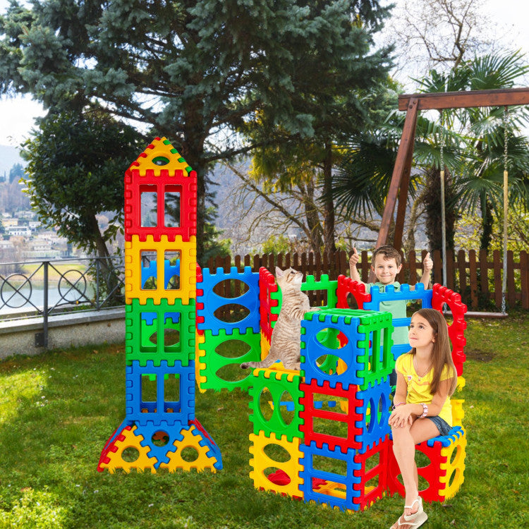 32 Pieces Big Waffle Block Set Kids Educational Stacking Building Toy