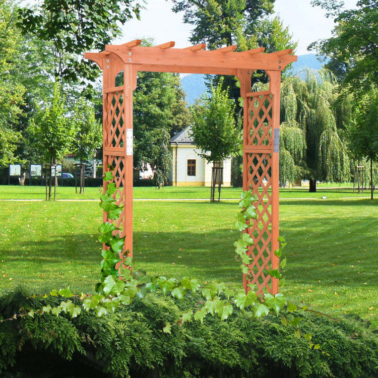 7 Feet Garden Wooden High Arbor Arch Plant Pergola