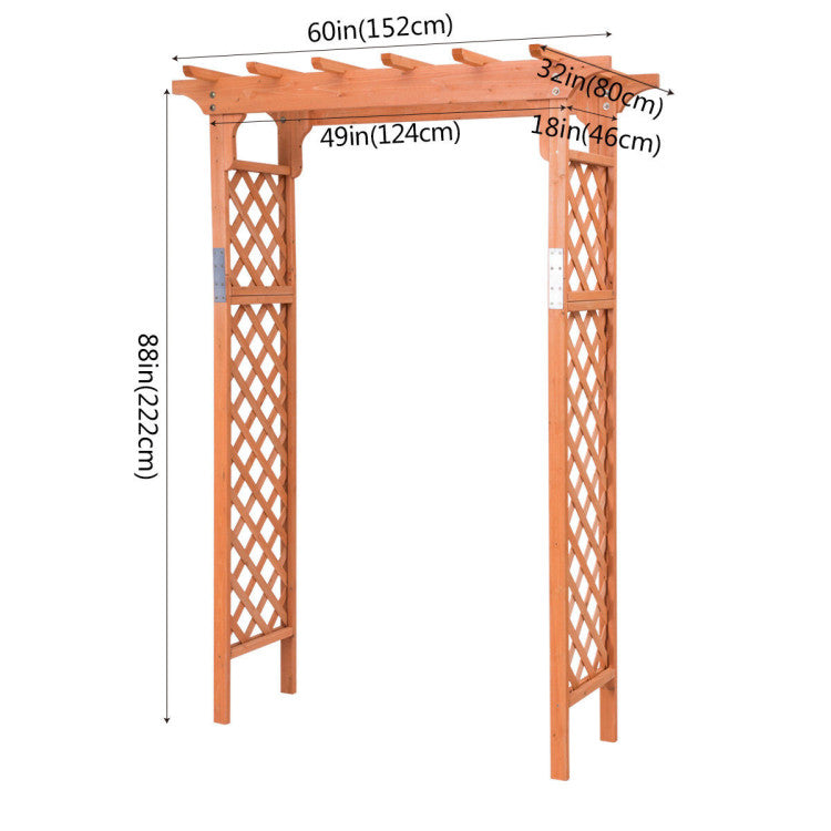 7 Feet Garden Wooden High Arbor Arch Plant Pergola