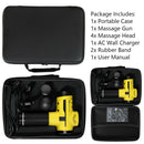 Powerful Handheld Rechargeable Deep Muscle Massager Gun with 4 Massage Heads