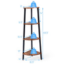 4-Tier Corner Shelf Metal Storage Rack Domestic Bookcase (black)
