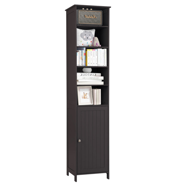 72 Inches Free Standing Tall Floor Bathroom Storage Cabinet - Brown