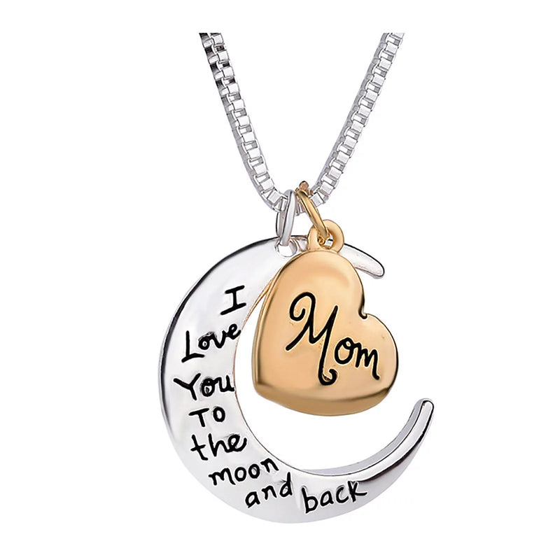 Mother's Day Gift - I Love You Mom Heart Necklace