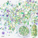Gradient Mermaid Flake Nail Glitter Hexagon Holo Sequins Powder 3D Manicure Nail Art
