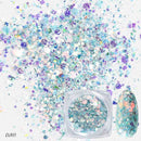 Gradient Mermaid Flake Nail Glitter Hexagon Holo Sequins Powder 3D Manicure Nail Art