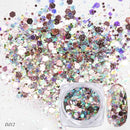 Gradient Mermaid Flake Nail Glitter Hexagon Holo Sequins Powder 3D Manicure Nail Art