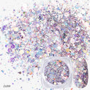 Gradient Mermaid Flake Nail Glitter Hexagon Holo Sequins Powder 3D Manicure Nail Art