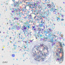 Gradient Mermaid Flake Nail Glitter Hexagon Holo Sequins Powder 3D Manicure Nail Art