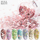 Gradient Mermaid Flake Nail Glitter Hexagon Holo Sequins Powder 3D Manicure Nail Art