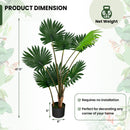 4 Feet Artificial Fan Palm Tree with Cement Pot