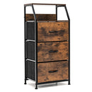 Industrial Dresser Organizer Unit with 2 Fabric Drawers and Sturdy Steel Frame