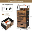 Industrial Dresser Organizer Unit with 2 Fabric Drawers and Sturdy Steel Frame