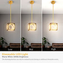 Modern LED Pendant Light with 42 Inches Adjustable Suspender - Golden