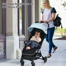 One-Hand Folding Portable Lightweight Baby Stroller with Aluminum Frame (Blue)