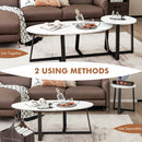 Set of 2 Nesting Coffee Table with Oval and Round Table