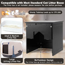 Cat Litter Box Enclosure with Flip Magnetic Half Door - Black
