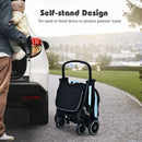 One-Hand Folding Portable Lightweight Baby Stroller with Aluminum Frame (Blue)