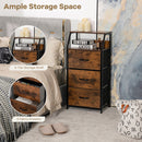 Industrial Dresser Organizer Unit with 2 Fabric Drawers and Sturdy Steel Frame