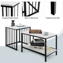 Set of 2 Nesting End Tables with Storage Shelf (White)