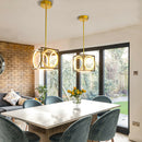 Modern LED Pendant Light with 42 Inches Adjustable Suspender - Golden