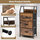 Industrial Dresser Organizer Unit with 2 Fabric Drawers and Sturdy Steel Frame