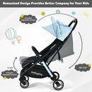 One-Hand Folding Portable Lightweight Baby Stroller with Aluminum Frame (Blue)