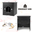 Cat Litter Box Enclosure with Flip Magnetic Half Door - Black