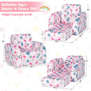 3-in-1 Convertible Kid Sofa Bed Flip-Out Chair Lounger for Toddler - Pink