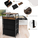 Industrial Dresser Organizer Unit with 2 Fabric Drawers and Sturdy Steel Frame