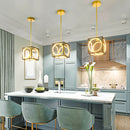 Modern LED Pendant Light with 42 Inches Adjustable Suspender - Golden