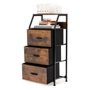 Industrial Dresser Organizer Unit with 2 Fabric Drawers and Sturdy Steel Frame