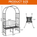 Steel Garden Arch with 2-Seat Bench