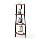 4-Tier Corner Shelf Metal Storage Rack Domestic Bookcase (black)