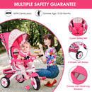 4-in-1 Detachable Baby Stroller Tricycle with Round Canopy