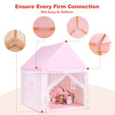 Kids Play Tent Large Playhouse Children Play Castle Fairy Tent Gift with Mat (pink)