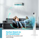 42 Inch 80 Degree Tower Fan with Smart Display Panel and Remote Control - White